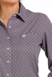 Cinch Womens Arenaflex Button-Down Western Shirt - Purple    MSW9163018