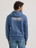 Classic Mens Wrangler Logo Tag Pullover Hoodie in Dark Denim    112350081