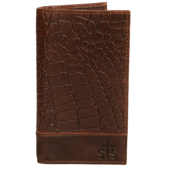 STS  Mens Croc Long Bifold Wallet     STS 63483