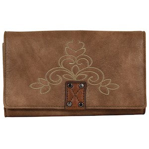 Catchfly Womens Wallet LT Brown W/Embroidery            22010806W