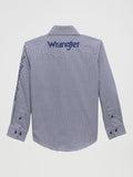 Wrangler Boys Blue Logo Geometric Print Shirt     112356519