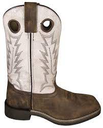 Smoky Mountain Womens Drifter Sq Toe Brown Distress/Antique White Boots   6104