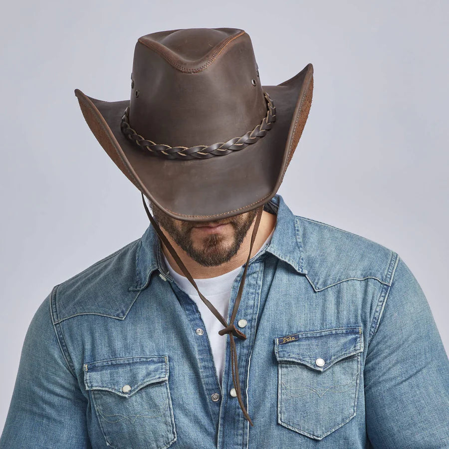 Leather cowboy deals hats for men
