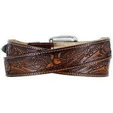 Justin Mens All American Leather Embossed Belt - Brown     C13935