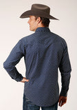 Roper Mens Midnight Geo Print Long Sleeve Snap Shirt       02-001-0064-0871 BU
