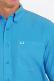 Cinch Mens Geometric Print Short Sleeve ARENAFLEX Button-Down Shirt - BLU  MTW1704121