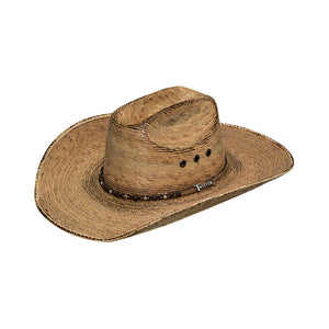 M&F Twister Mens Fired Palm Straw Hat - T65206