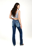 Grace In LA Womens Flu De Lee 3D Modify Mid Rise Bootcut Jeans   EB61909