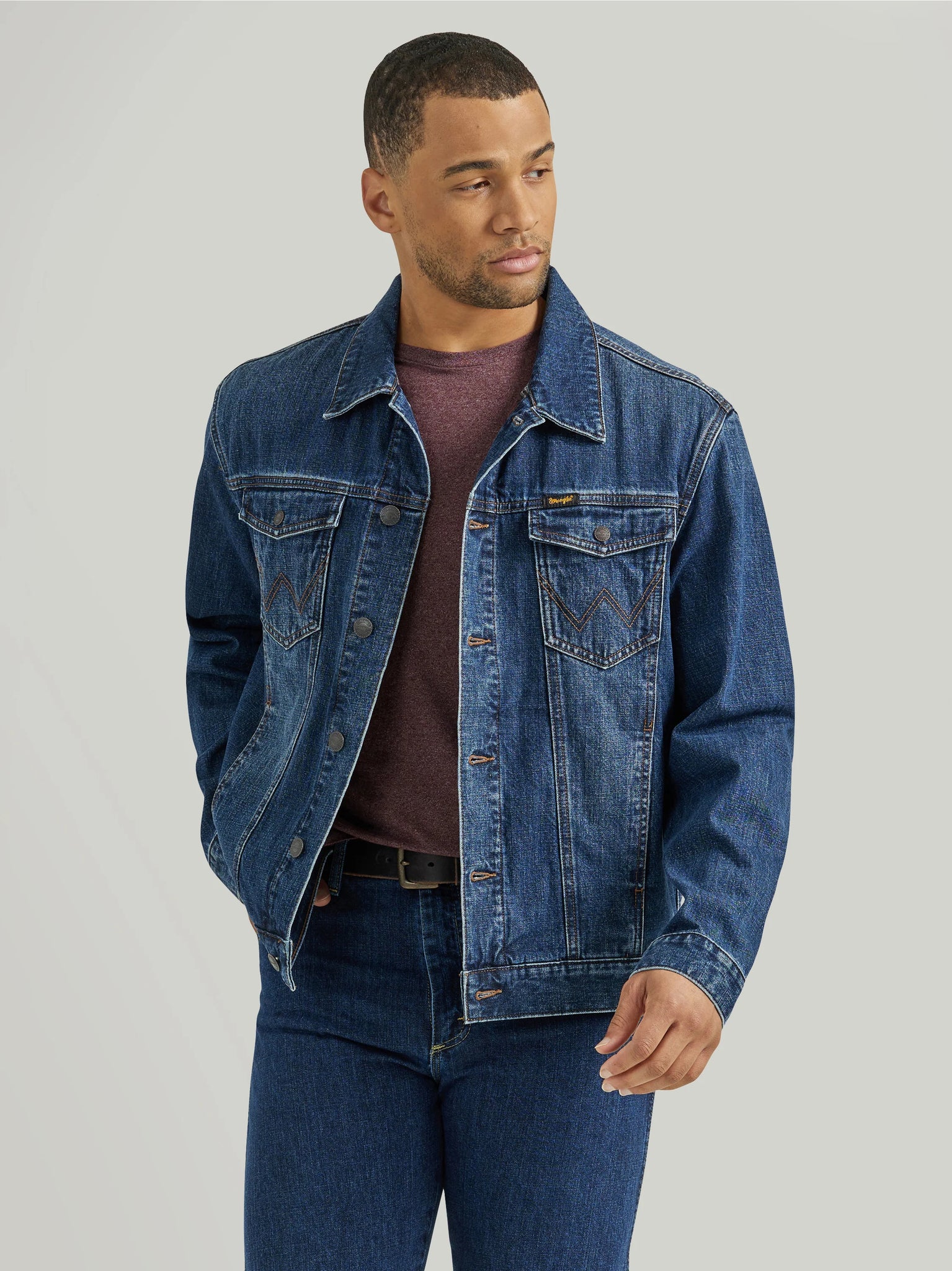 Wrangler Mens Retro Flannel Lined Denim Jacket - Winterberry Wrangler Mens Retro Flannel Lined Denim Jacket - Winterberry