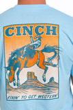 Cinch Mens "Fixin' To Get Western" Tee - Heather Light Blue    MTT1690577