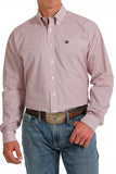 Cinch Jeans Geometric Print Button-Down Western Shirt - Pink / Black   MTW1105593