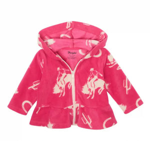 Wrangler Infant Girls Ruffled Hem Zip Hoodie - Pink        112356566