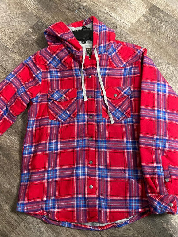 Roper Womens Thermal Lined Flannel Shirt Jacket With Hood     03-098-0119-1697 AS