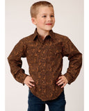 Roper Boys Long Sleeve Vintage Paisley Snap Western Shirt    03-030-0064-0784