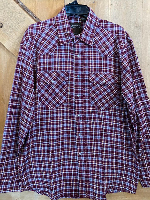 Roper Mens Flannel Snap Western Shirt    03-001-0522-1696 AS