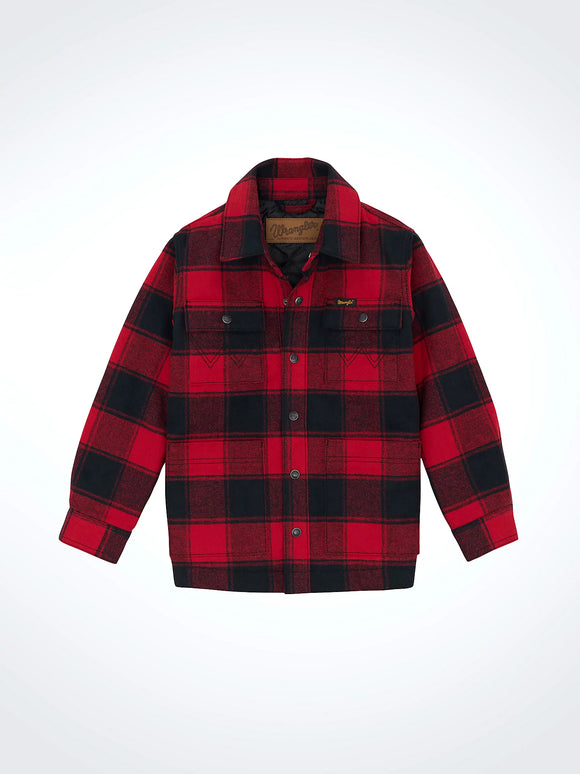 Wrangler Boys Quilted Lined Flannel Shirt Jacket - Buffalo Plaid         112368356