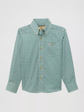 Wrangler Boy's Classic Button-Down Print Shirt - Turquoise Diamond  112374801
