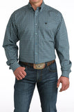 Cinch Men's Blue Floral Print Long Sleeve  Shirt      MTW1106049