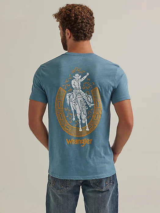 Wrangler Mens Back Graphic T-Shirt - Provincial Blue         112344148