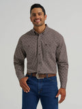 Wrangler Men's George Strait™ Long Sleeve Button Down Shirt-Coffee Burst  112368209