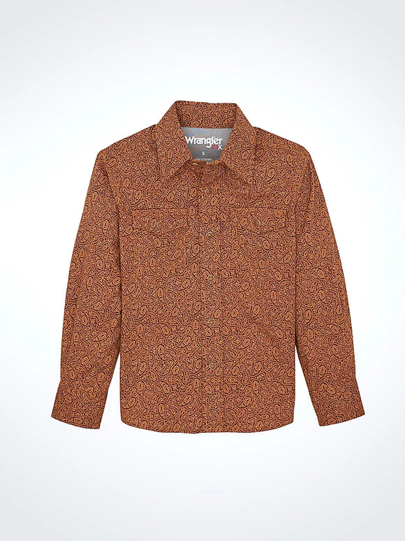 Wrangler Boy's Wrangler 20X Advanced Comfort  Snap Print Shirt    112367741