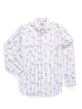 Ely Cattleman Men's Long Sleeve Wallpaper Floral Print Snap Shirt - White  2027118-WH