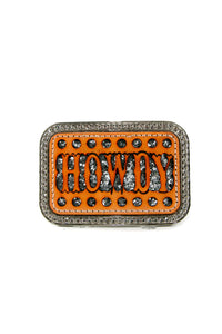 M&F Blazin Roxx "Howdy" Leather Belt Buckle       37934