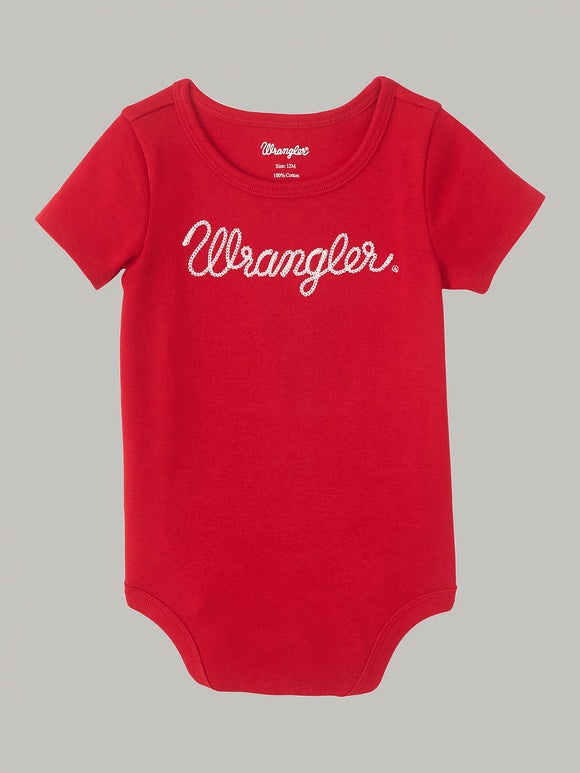 Wrangler Baby Girls Rope LOGO Bodysuit In Red      112346561