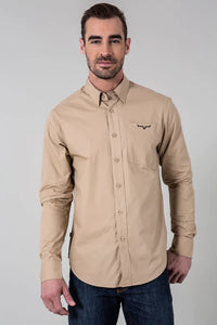 Kimes Ranch Mens KR Team Shirt Dress Shirt  -  Khaki