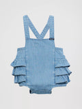 Wrangler Baby Girl's Denim Ruffle Bodysuit - Denim    112374986