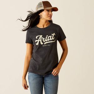 Ariat Womens Boot Script T-Shirt - Charcoal Heather      10054030