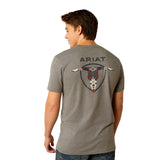 Ariat Mens Suthwestern Longhorn T-shirt    -  Graphite Heather          10052037