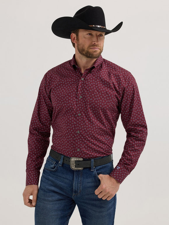 Wrangler Mens Cody Johnson Burgundy Mini Paisley Western Shirt 1123576 Boondocks Western Store llc Wrangler Mens Cody Johnson Burgundy Mini Paisley Western Shirt 1123576 Boondocks Western Store llc