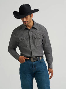 Wrangler Men's Cody Johnson Two Pocket Western Snap Shirt - Black  112368068