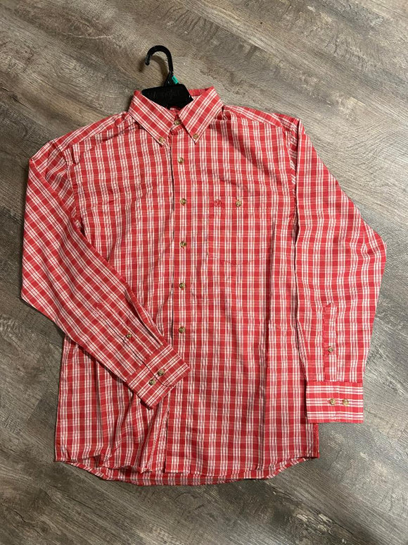 Wrangler Mens Classic Long Sleeve Shirt - Red Plaid      112344295
