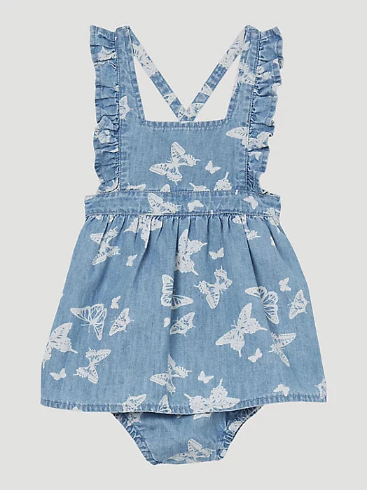 Wrangler Little Girls Denim Pinafore Dress - Blue        112344335