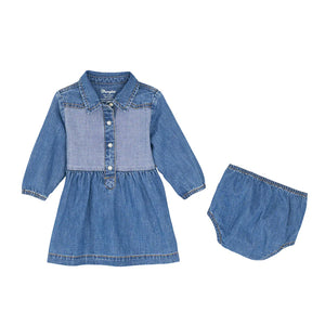 Wrangler Baby Girl and Toddler Denim Snap Dress With Diaper Cover      112367496