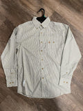 Wrangler Men's Brown & Blue Plaid Long Sleeve Shirt      112374544