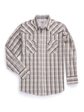 Ely Cattleman Pro Long Sleeve Stretch Vented Western Shirt- Tan Plaid      2024003-TN