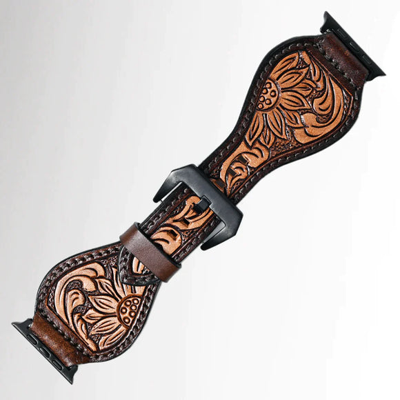 American Darling Leather Tooled Apple Watch Band   ADWAR103-45