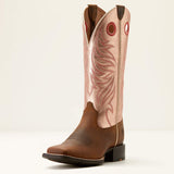 Ariat Womens Round Up Ryder Western Boot - Distressed Brown|Golden Pink   10053730