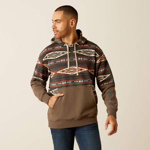 Ariat Mens Color Block Hoodie  -    Brindle        10052355