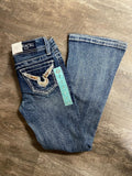 Grace In LA Girls Medium Wash Mid Rise Embroidered & Bling Boot Cut Jeans   GBS704