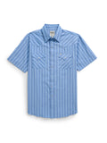 Ely Cattleman Men's Short Sleeve Americana Stripe Snap Shirt- Red & Blue   2026288-BL/2026288BLT/2026288RDT