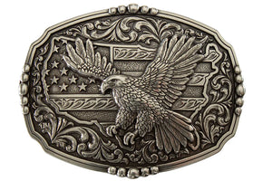 M&F Nocona Men's Rectangle American Flag Eagle Buckle    37944