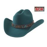 Women's Turquoise Premium Wool Hat By Bullhide Hats      8006