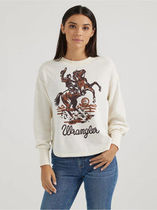 Wrangler Womens Bucking Cowboy Waffle Thermal Shirt      112356698