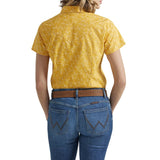 Wrangler Womens Western Short Sleeve Snap Shirt - Yellow    112347162