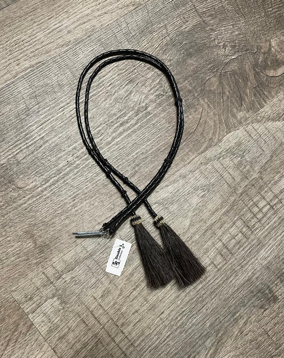 M&F Leather Stampede String with Horsehair - Blk        0296801