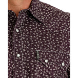 Cinch Men's Purple Printed Modern Snap Long Sleeve Shirt                 MTW1301097